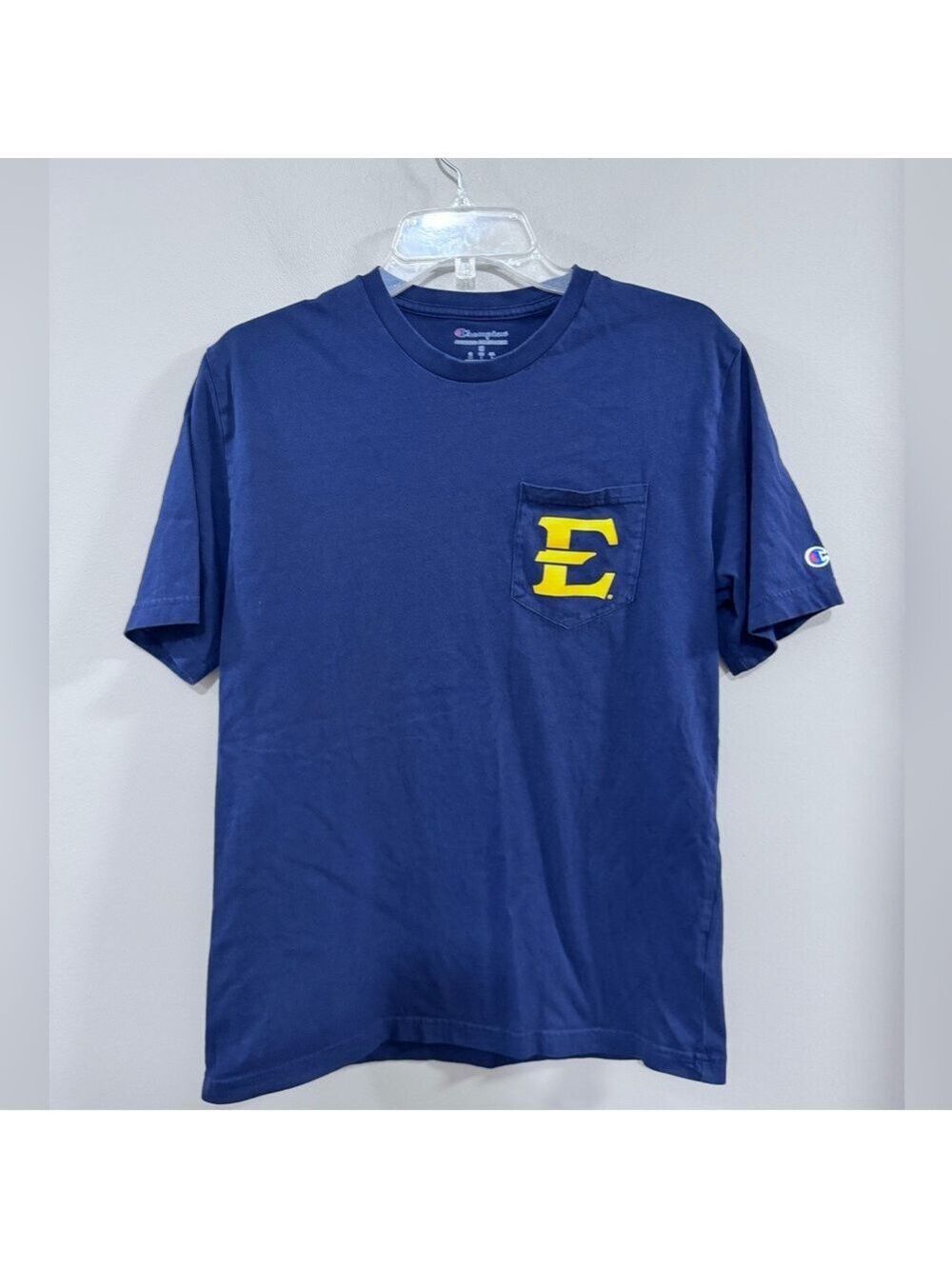 Champion ETSU Football Tradition Pocket Tee. East Tennessee State University.